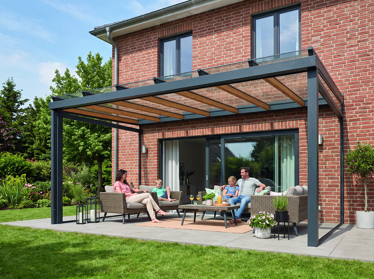 A veranda on the back of a family home
